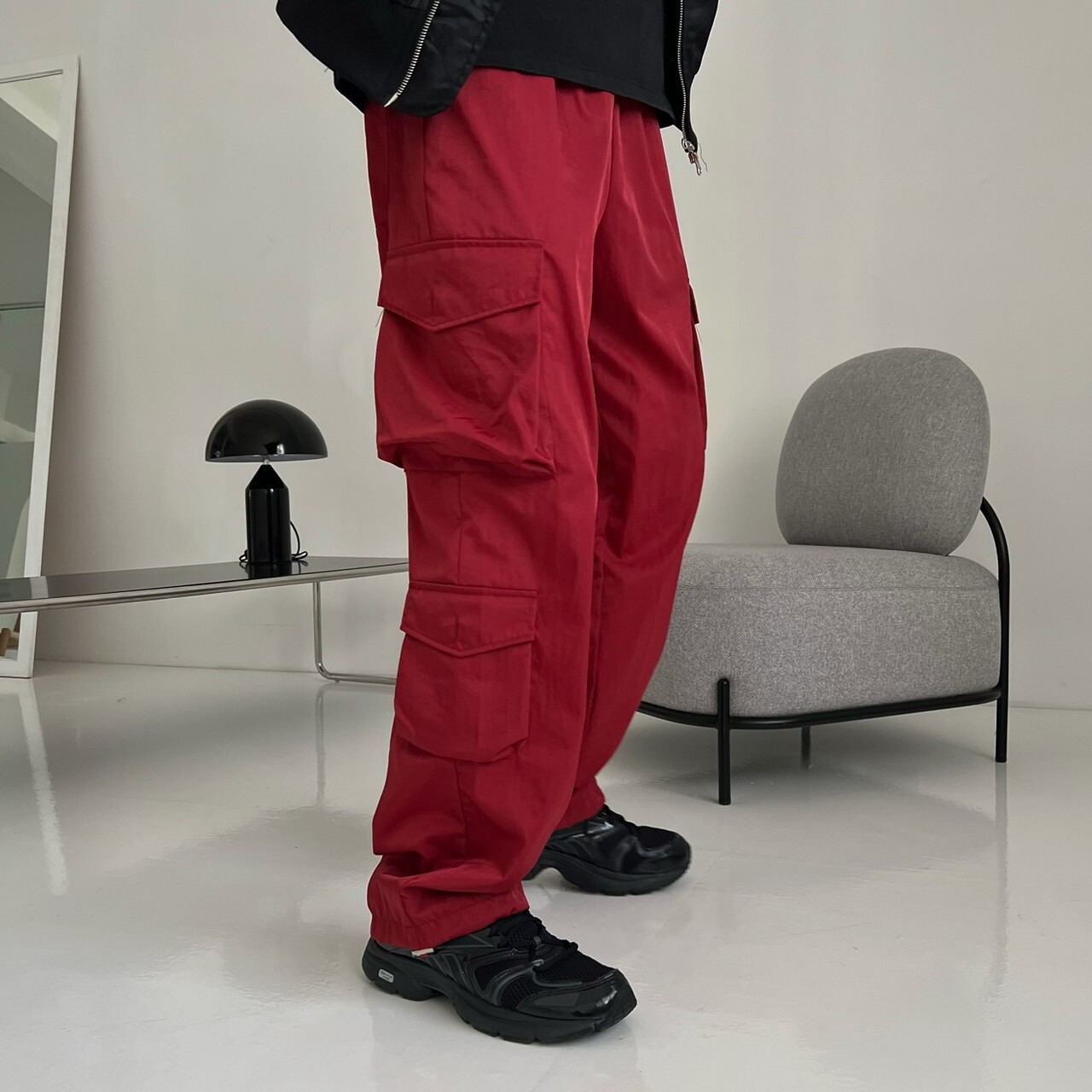 [1atm] 傳輸-防潑水尼龍落地褲