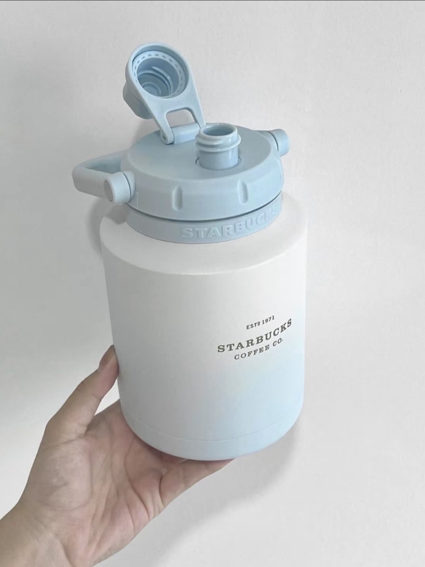 STARBUCKS 星巴克 湖水藍胖胖水壺