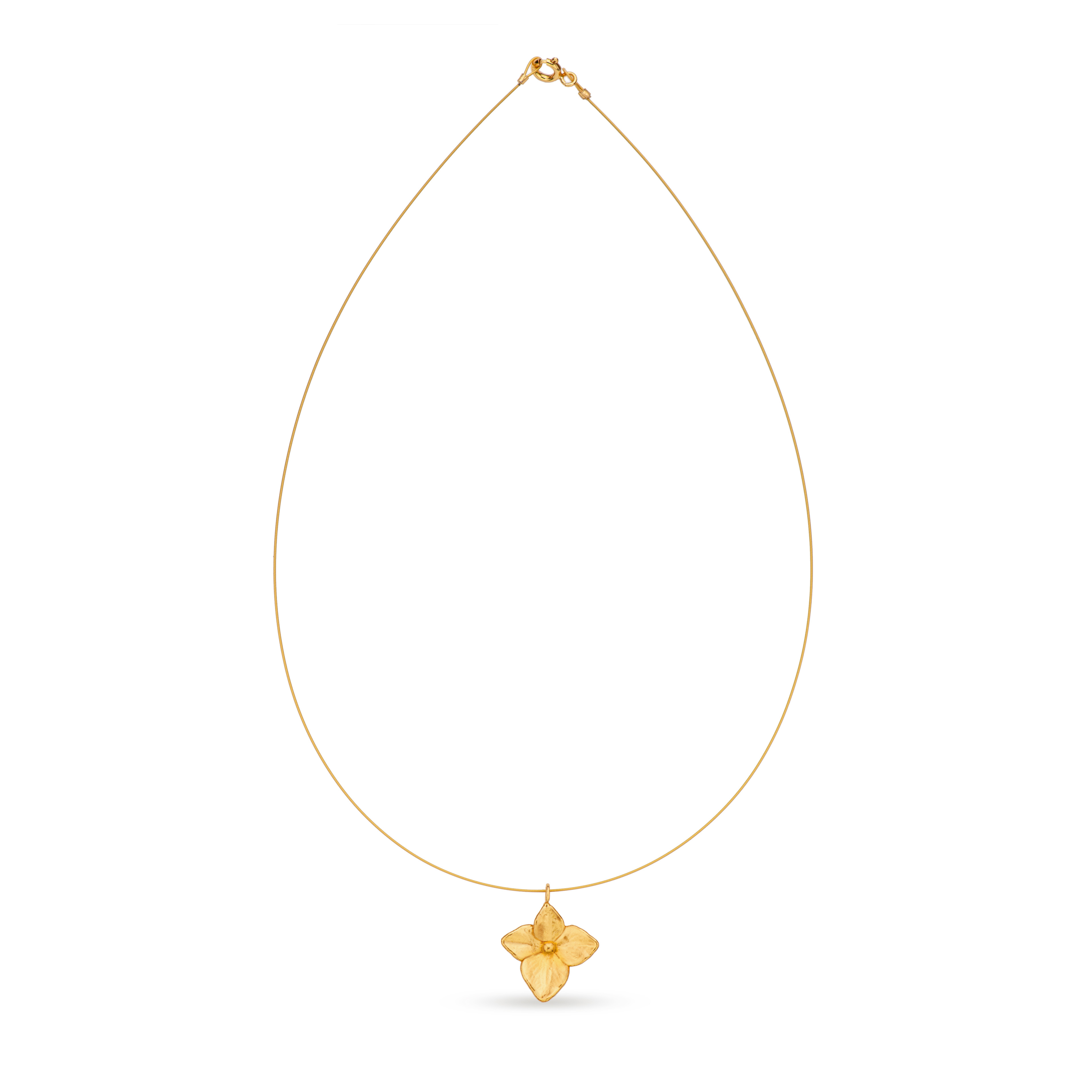 1TA0524-089 THALLO Petals Hydrangea Pendant Steelwire 24K Gold Vermeil on Sterling Silver #s725b (A-SK-E)