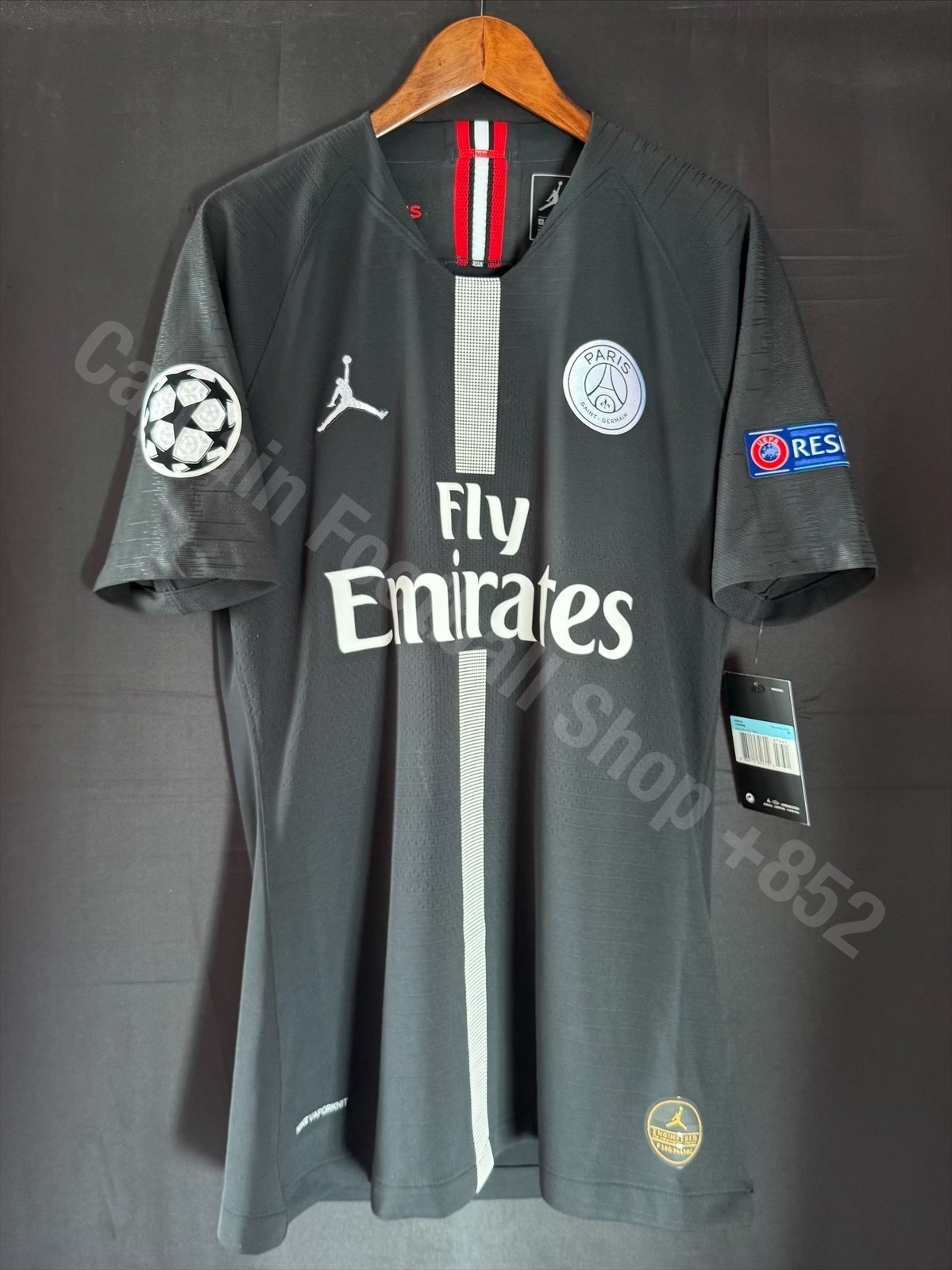 (Player Issue) PSG Paris Saint Germain 2018-2019 UEFA Champions League Nike x Jordan Home Player Issue Shirt #7 MBAPPE