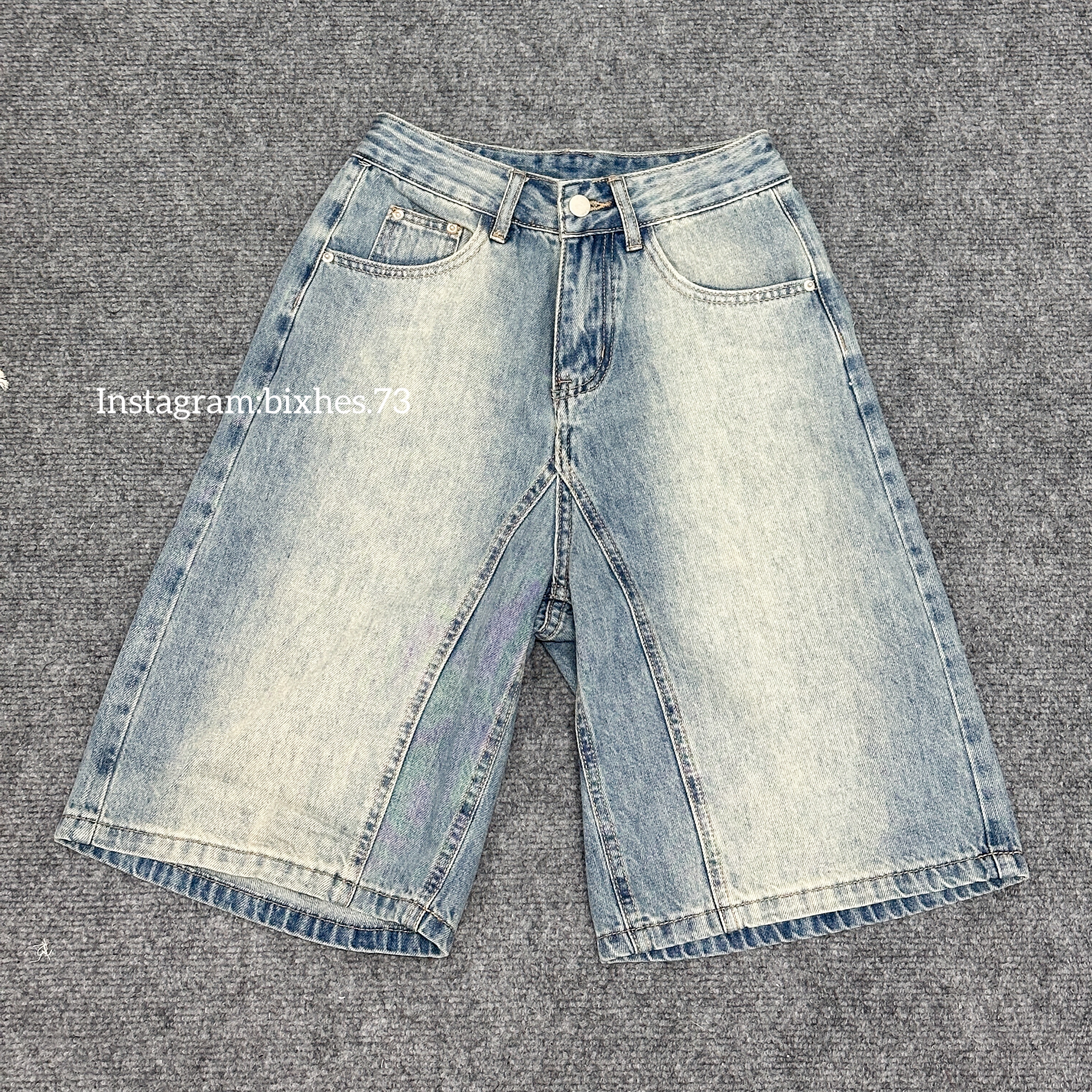 美式漸變牛仔七分褲(E00132)