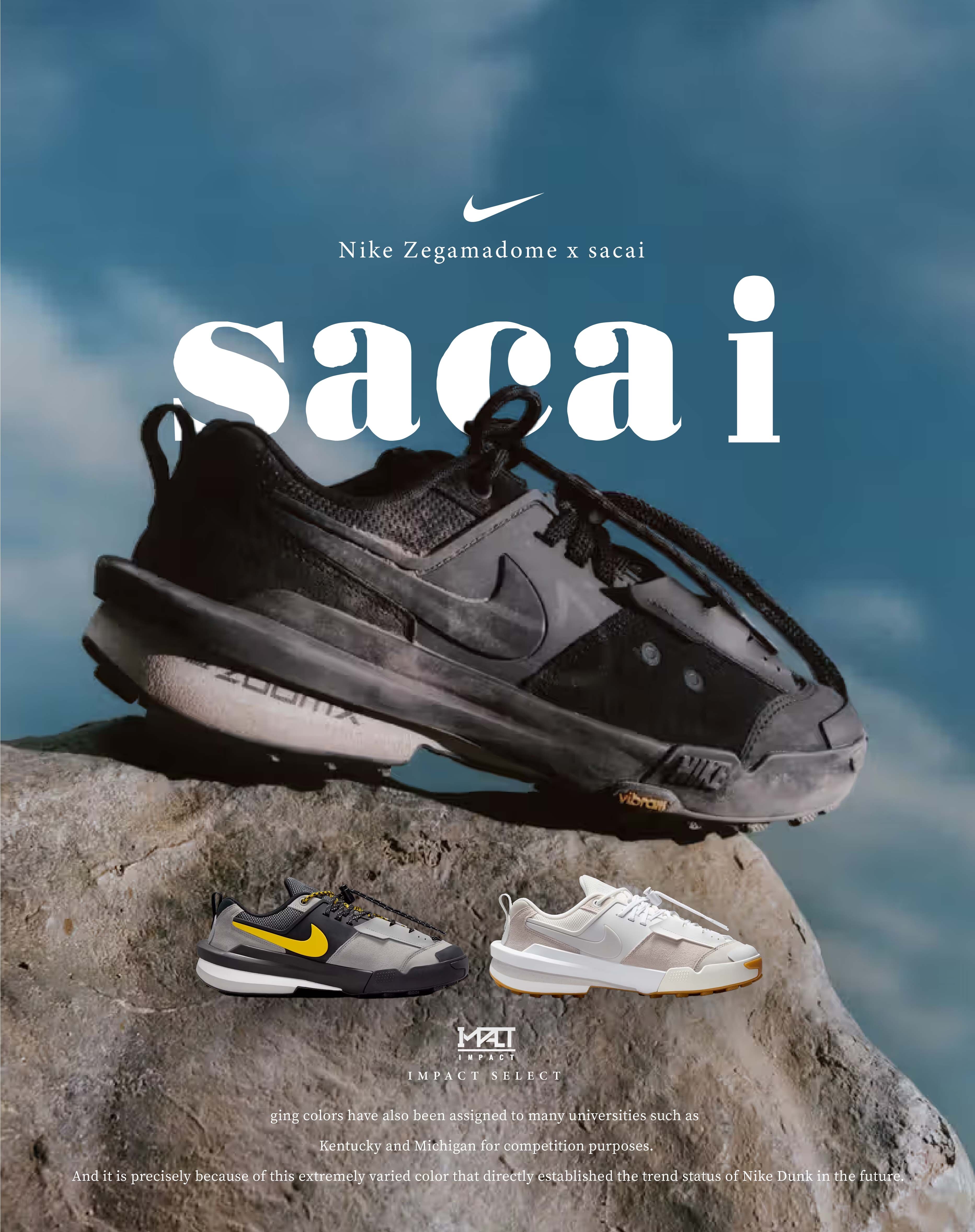 NIKE Zegamadome x sacai 黑 白 灰 三色 解構 登山鞋 HQ8618-001 / HQ8618-002 / HQ8618-100