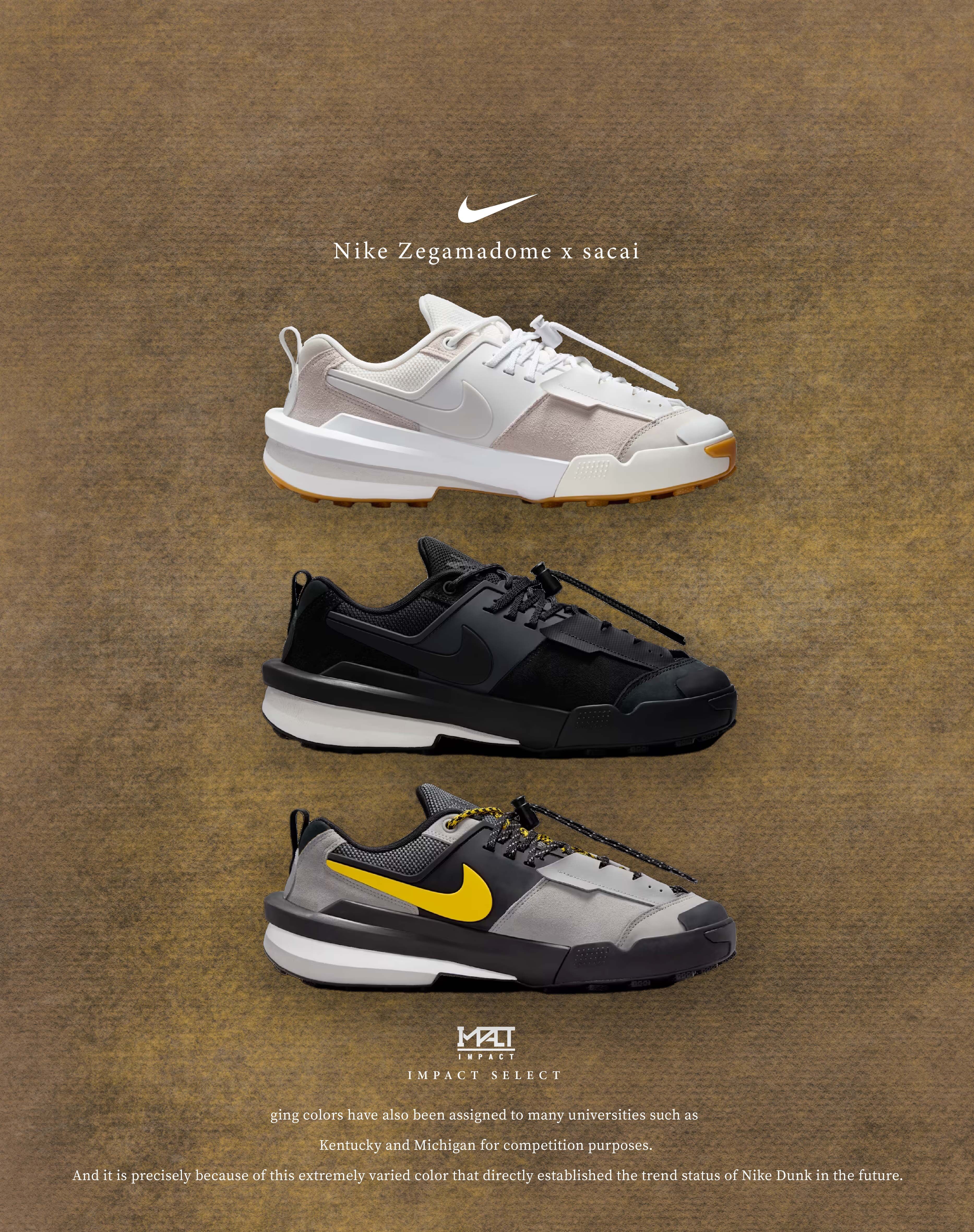 NIKE Zegamadome x sacai 三色解構登山鞋HQ8618-001 HQ8618-002