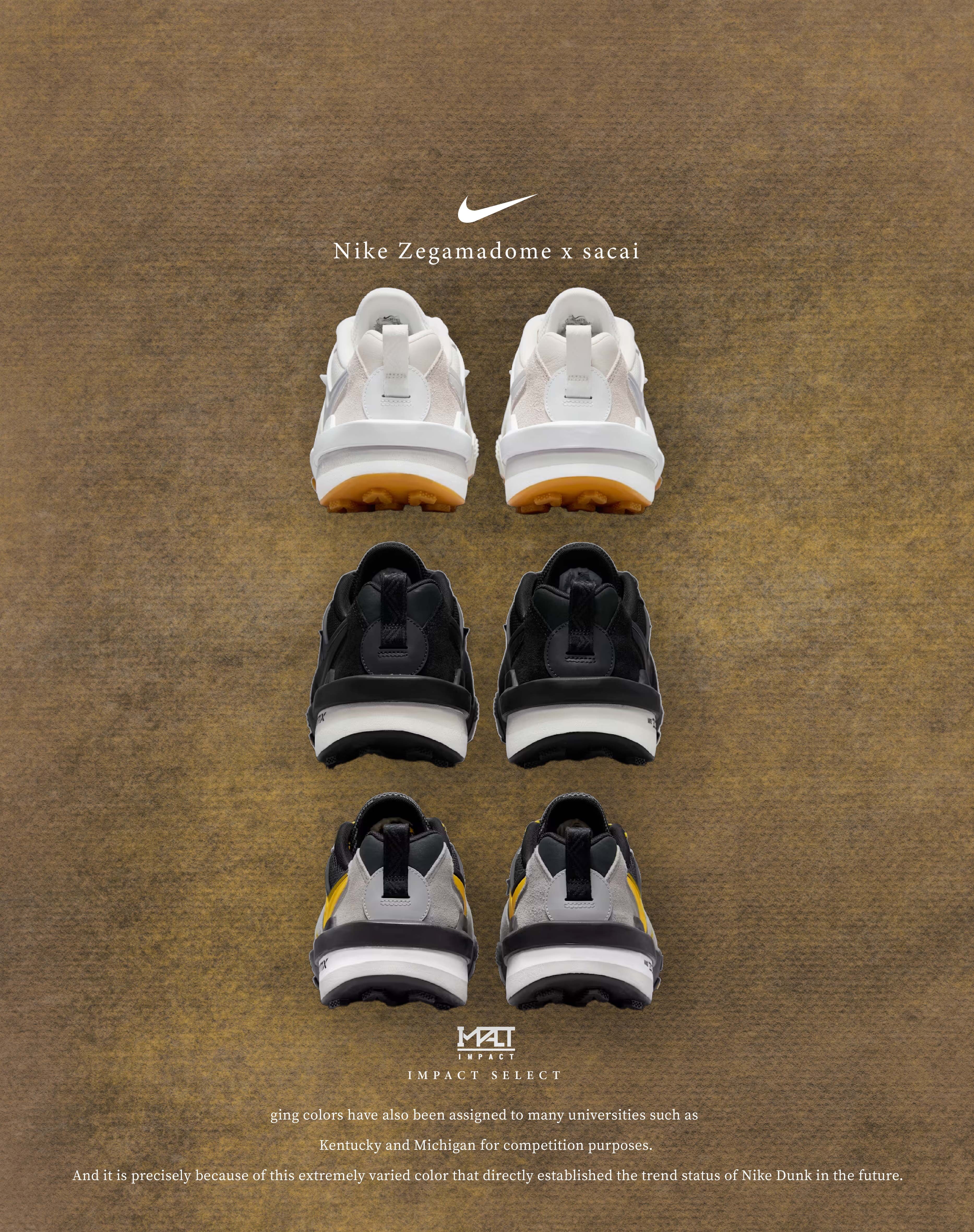 NIKE Zegamadome x sacai 黑 白 灰 三色 解構 登山鞋 HQ8618-001 / HQ8618-002 / HQ8618-100