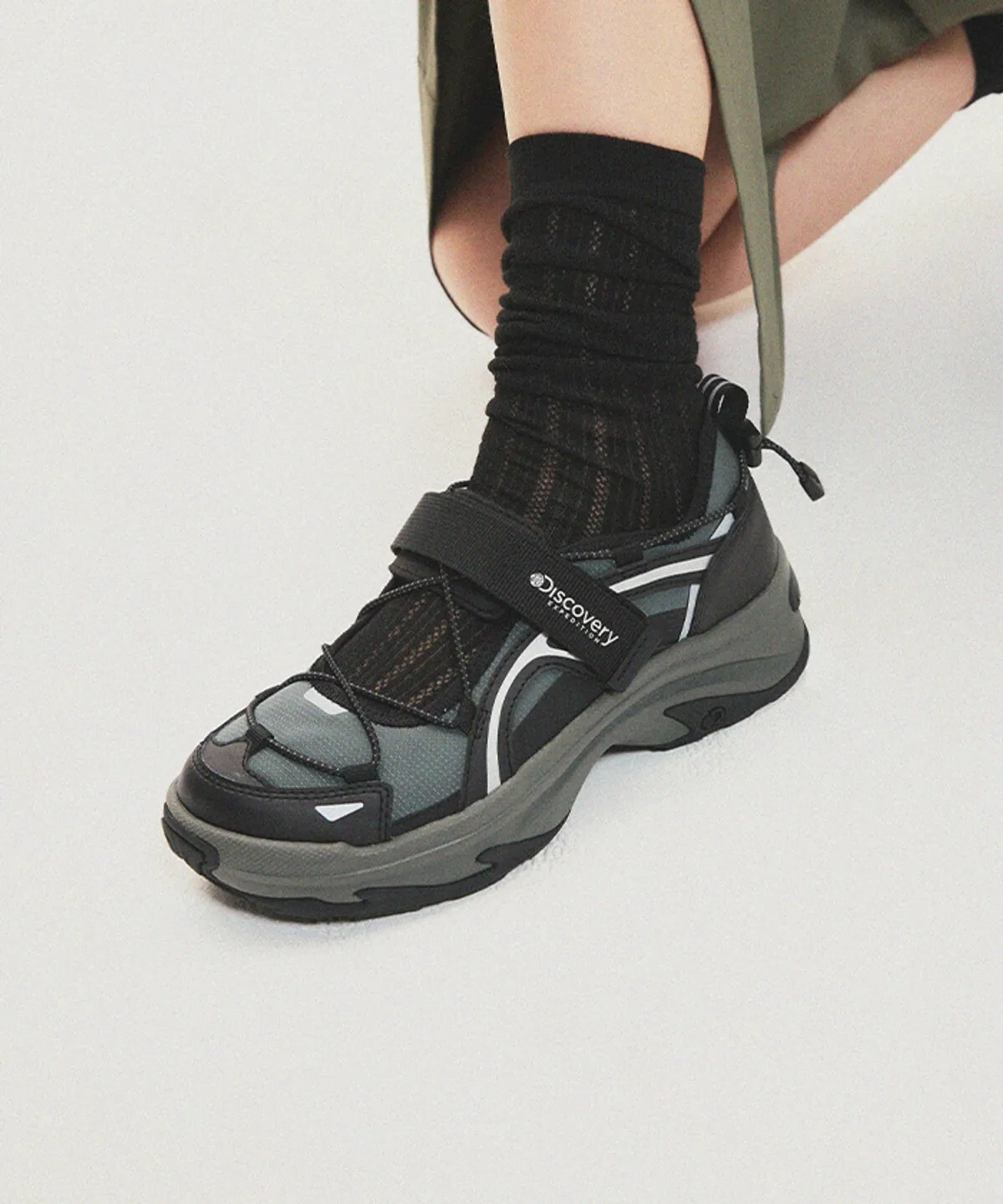 【OWN】Discovery EXPEDITION 瑪麗珍鞋 休閒 運動 涼拖鞋 Wave Jane 高允貞同款 女生 灰色