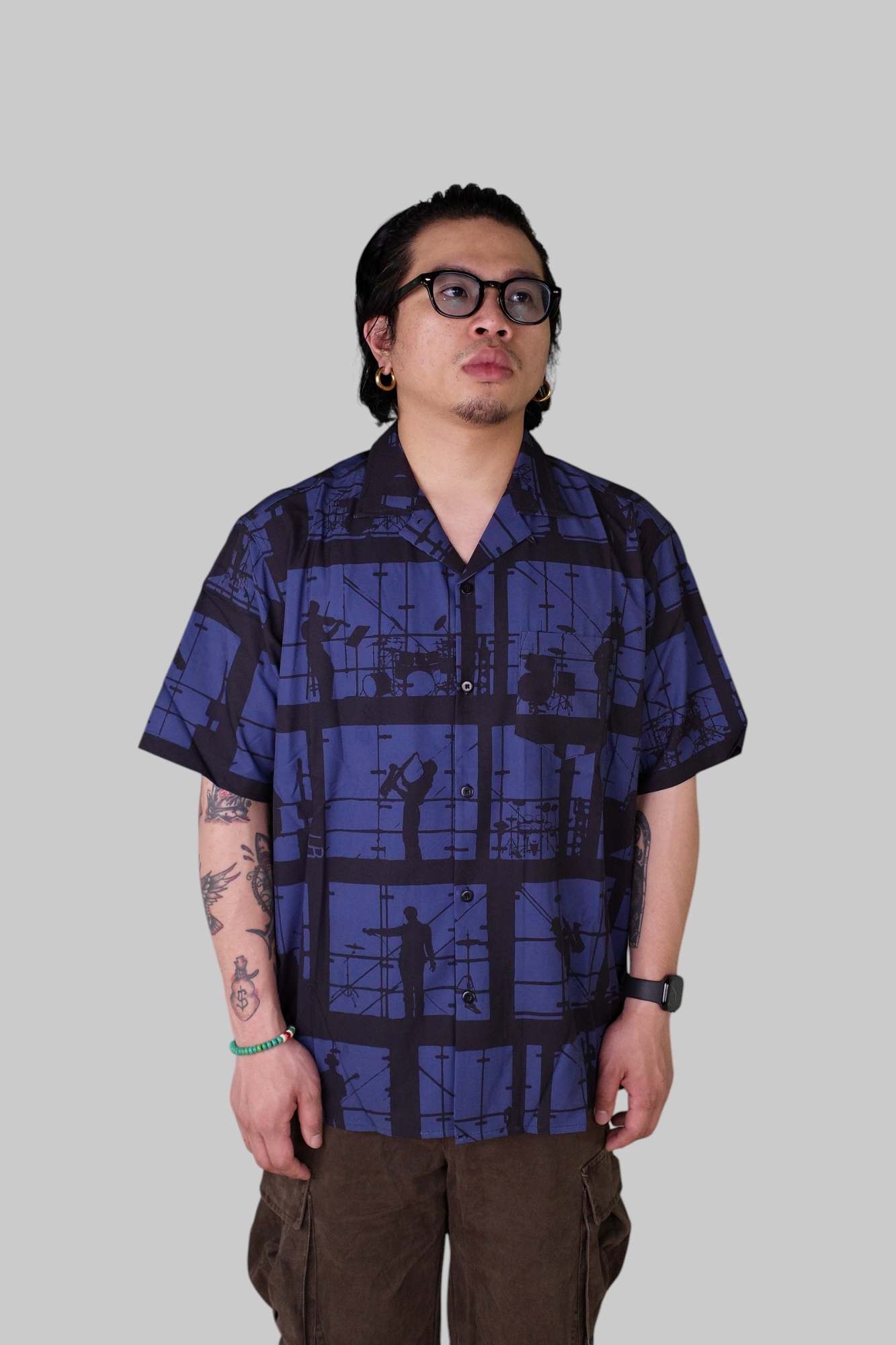 『Always_Good』樂隊 櫥窗 剪影 古巴領 夏威夷 短袖 襯衫