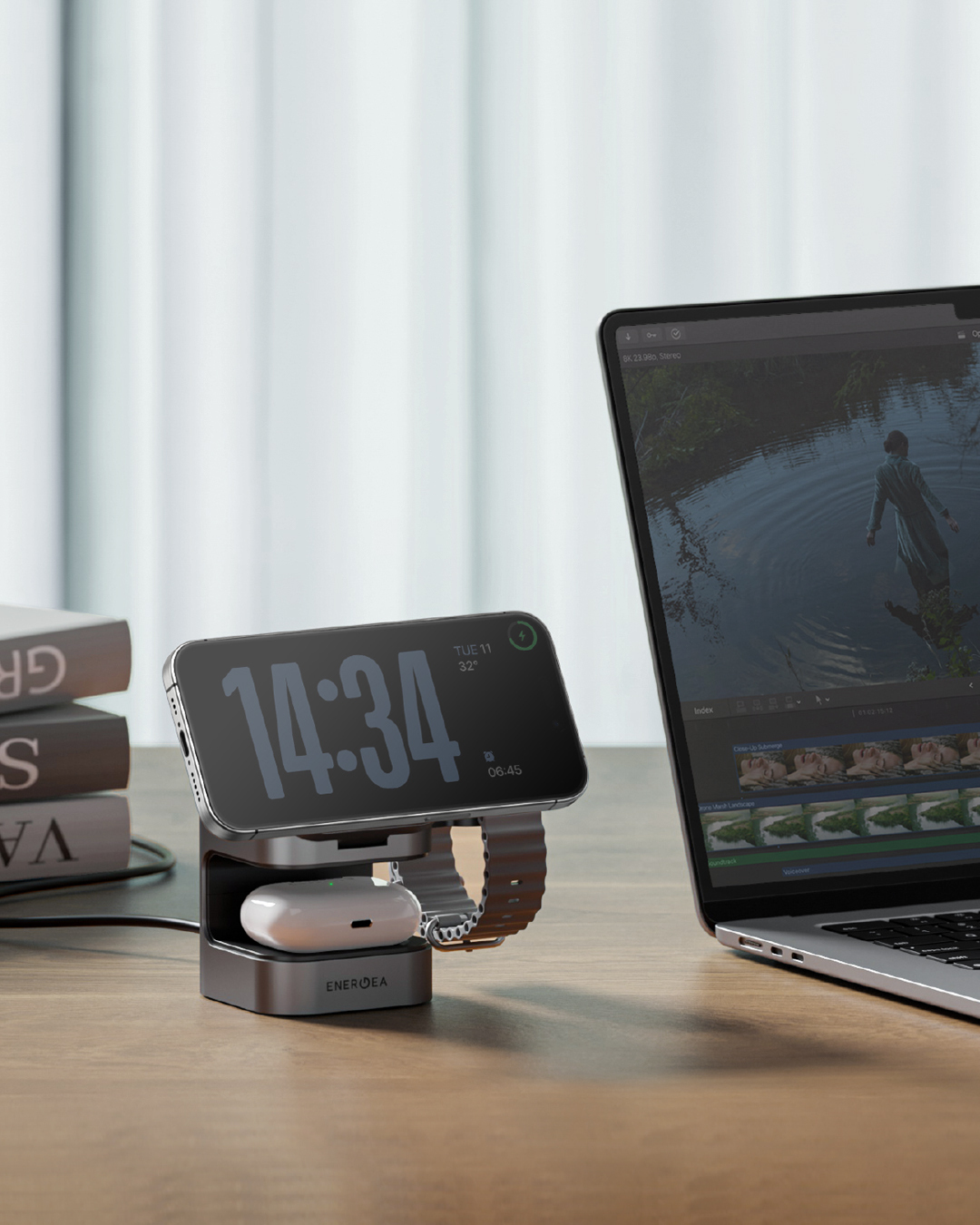 ENERGEA MagCube 3-in-1 QI2.0 折疊式磁吸快速無線充電器