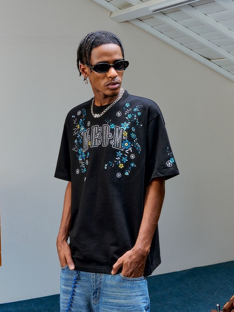 MEDM 排列花叢 刺繡 短袖 T