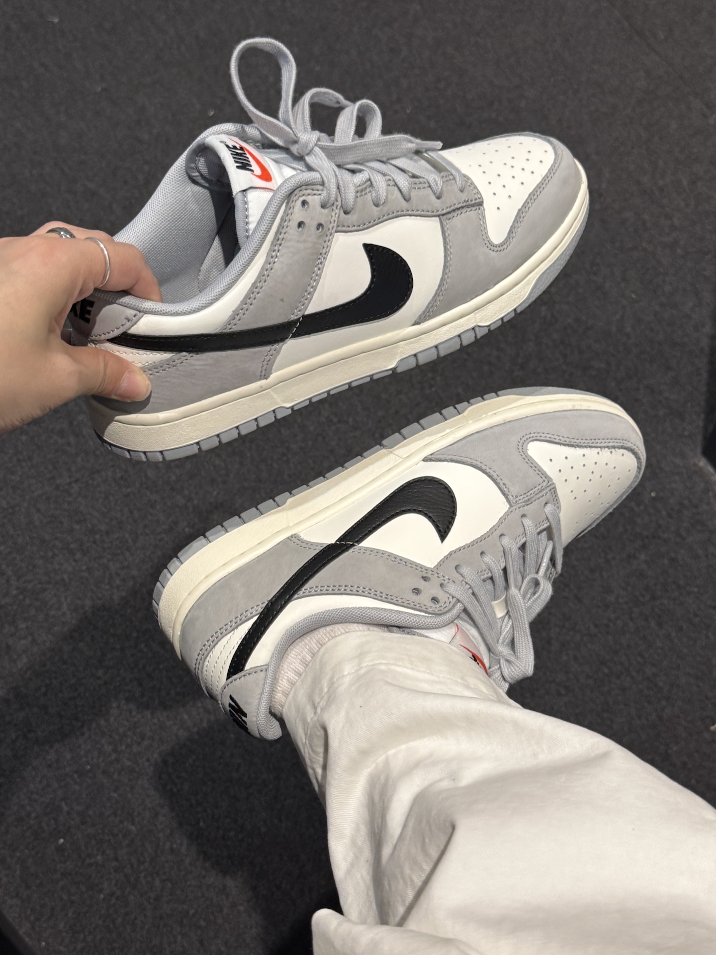 Nike Dunk Low 煙燻灰 灰色 黑勾 麂皮 奶油底 男女款 IB3079-101/預購