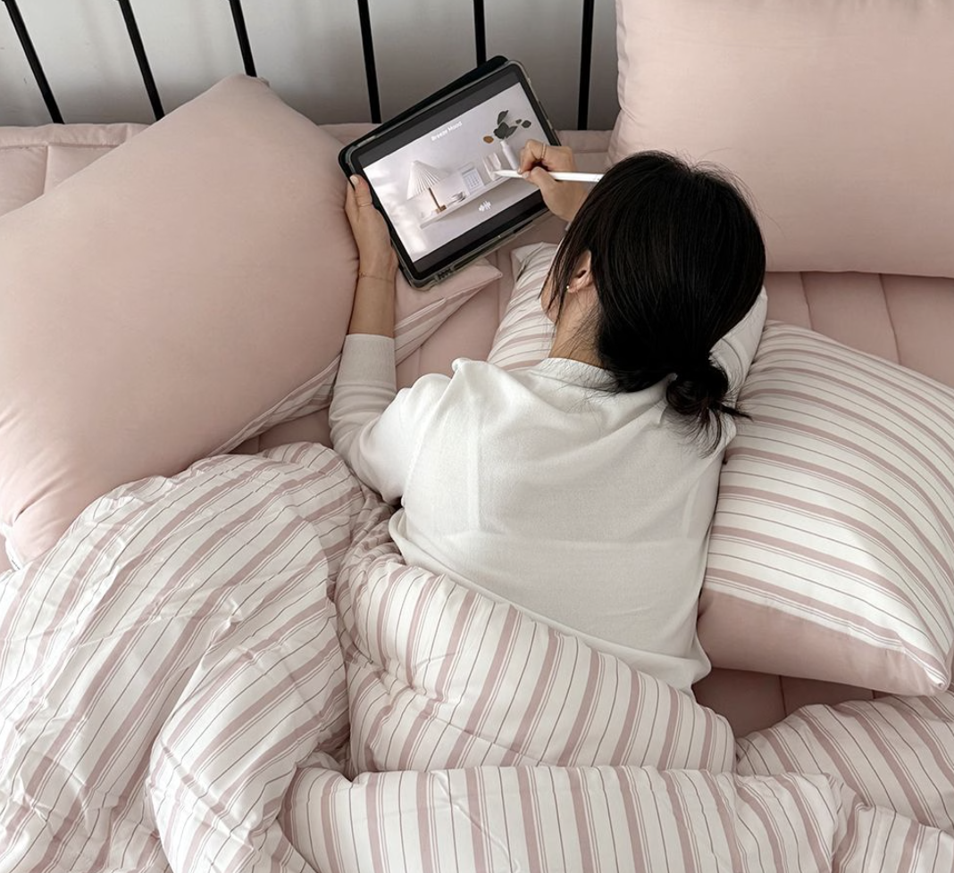 100% 韓國製🇰🇷 Duraron 3oz 超薄冰涼條紋被🧊