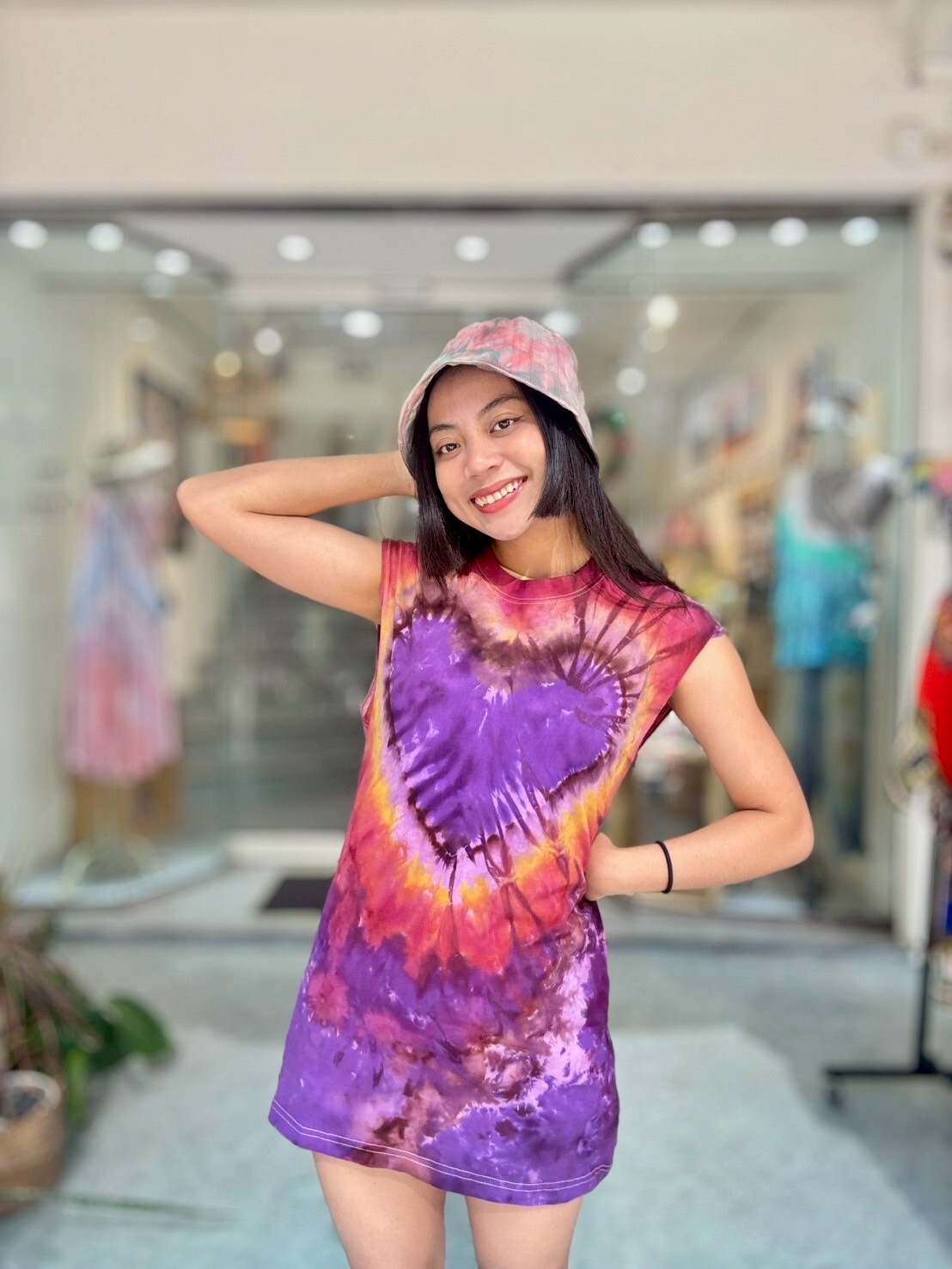 慕慕卡樂 / 手染無袖T恤 (Ｌ)