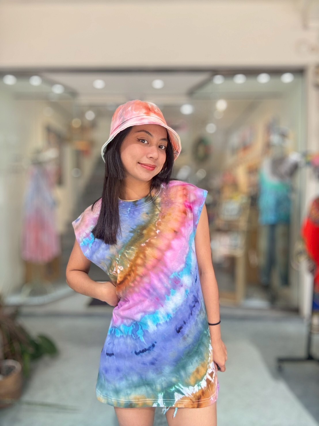 慕慕卡樂 / 手染無袖T恤 (Ｌ)