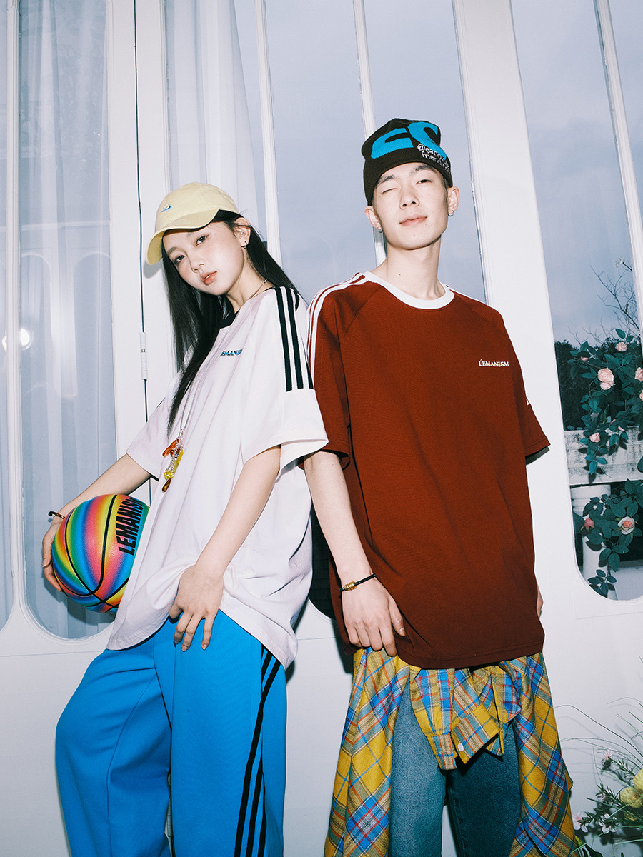 LEMANISM 三線 臘腸狗刺繡 寬鬆短袖