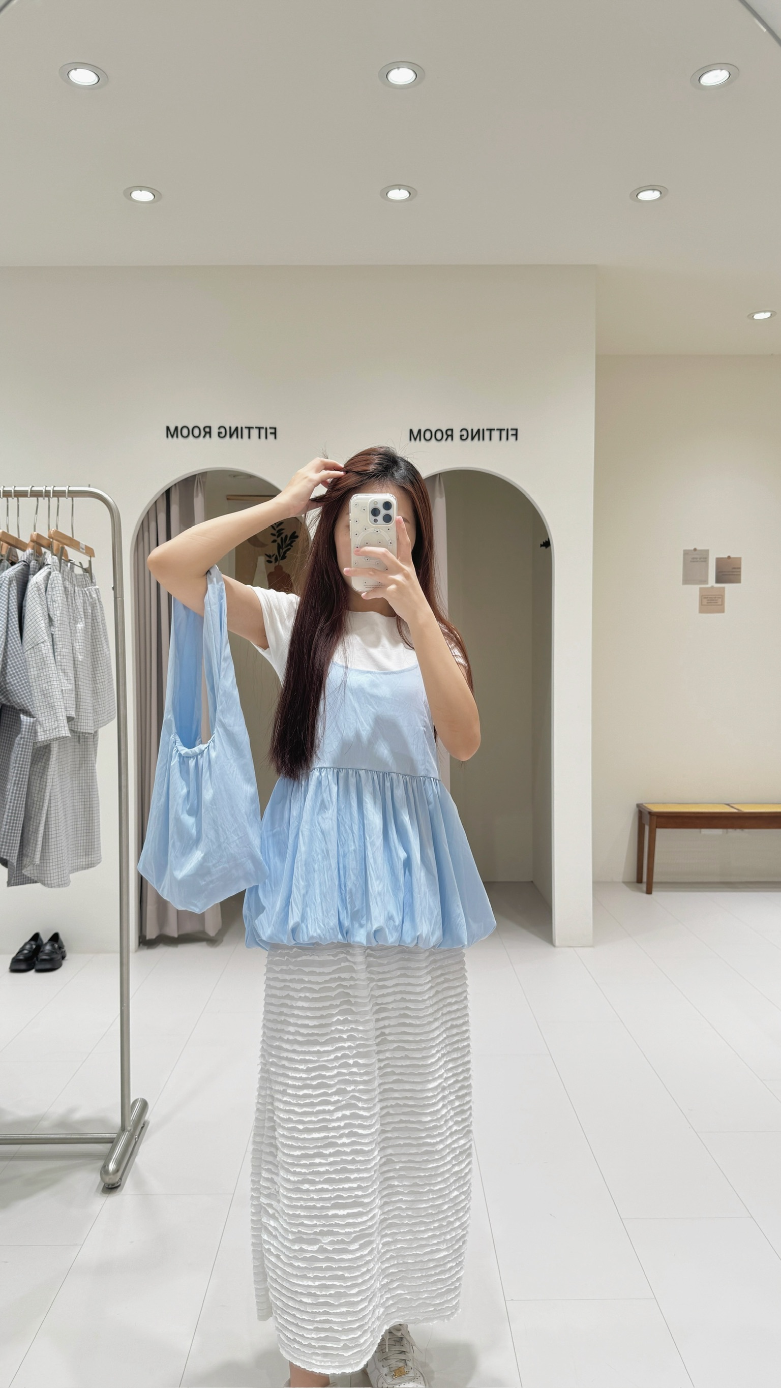 細肩花苞背心（附包包）