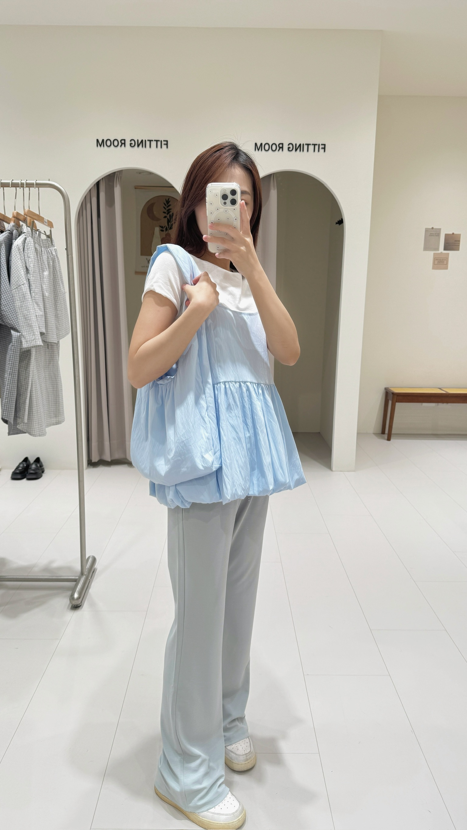 冰感肌理微喇叭褲