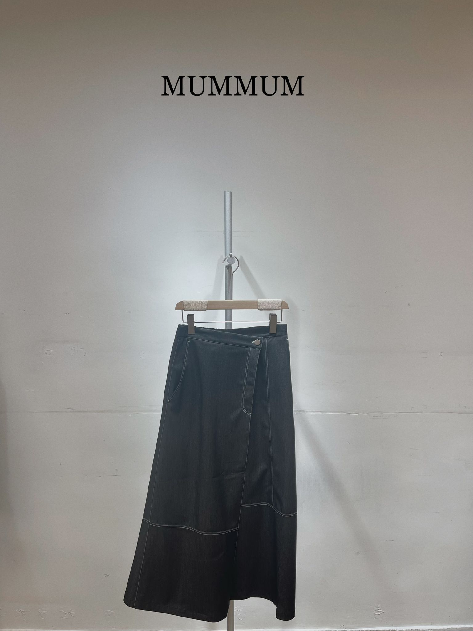 03474a/彈性寬鬆牛仔裙　30-34/44/35