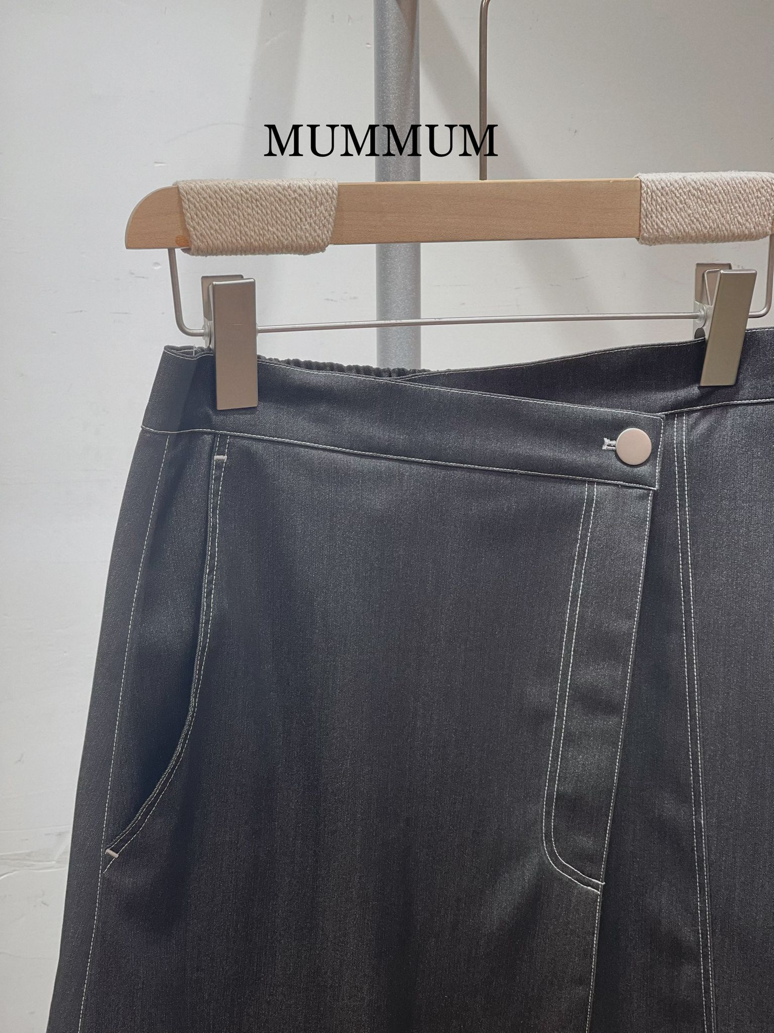 03474a/彈性寬鬆牛仔裙　30-34/44/35