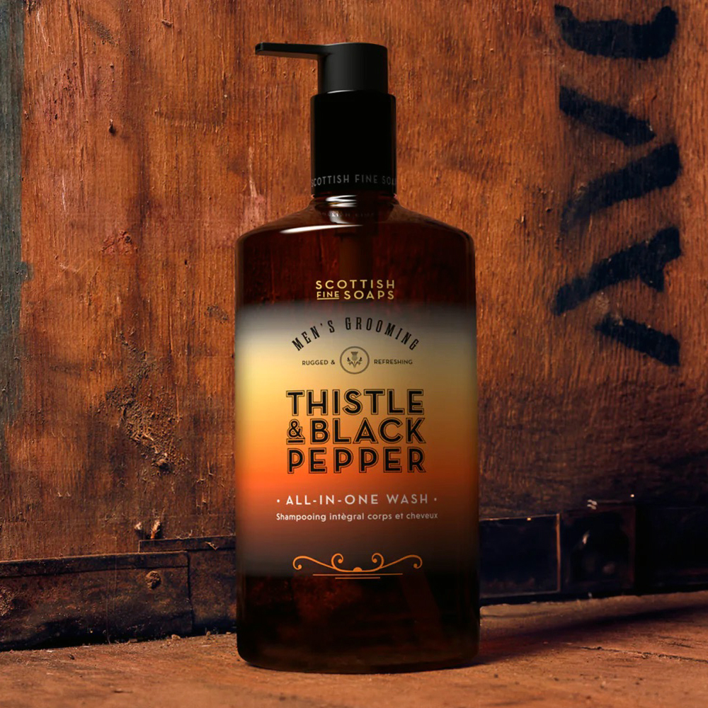 英國 Scottish Fine Soaps - 三合一 全效沐浴露（洗髮＋沐浴＋洗臉 / Thistle & Black Pepper）