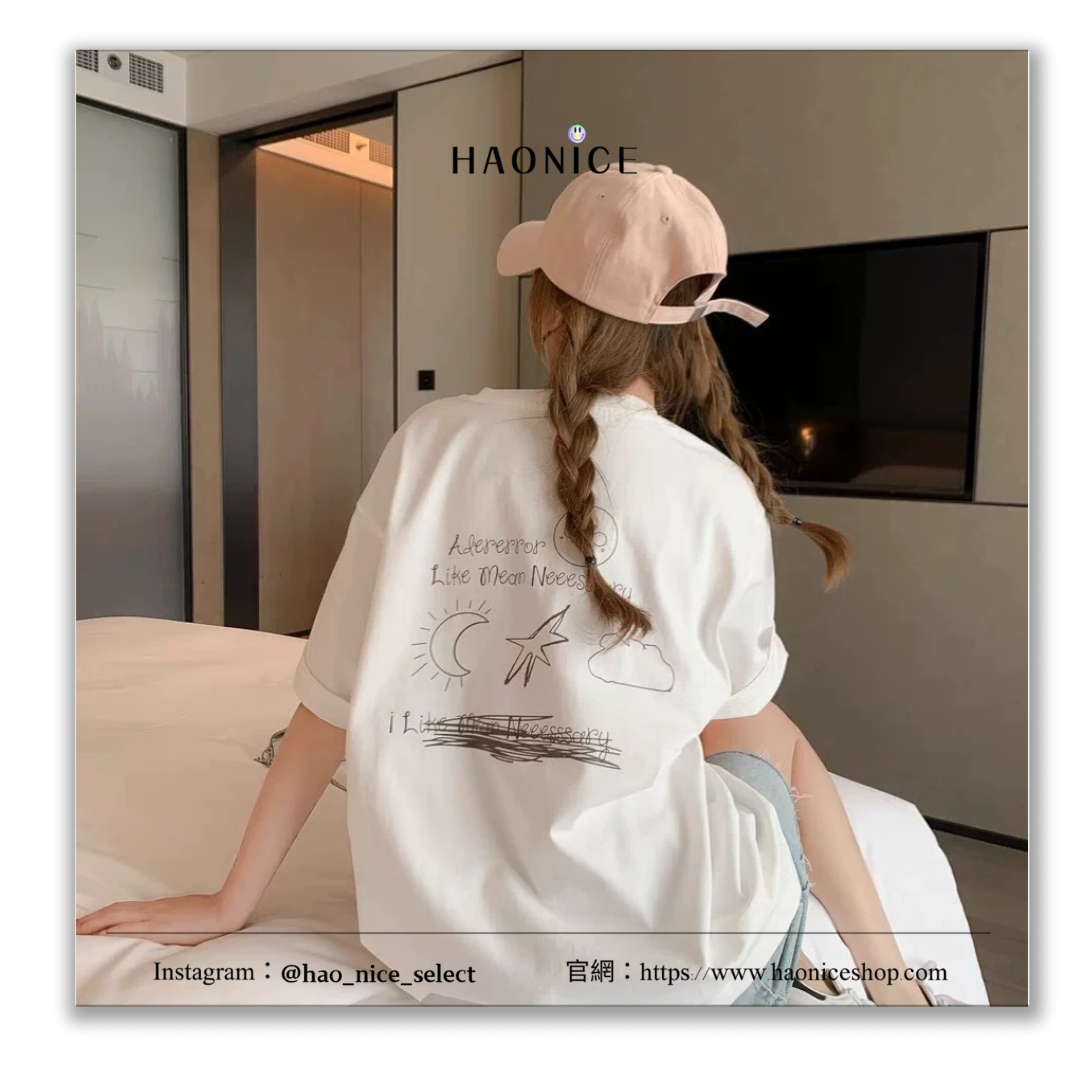 【HAO NICE 】韓國🇰🇷潮流 ADER ERROR 25SS 春夏新款 可愛卡通塗鴉貓咪❤️  百搭可愛短T❤️
