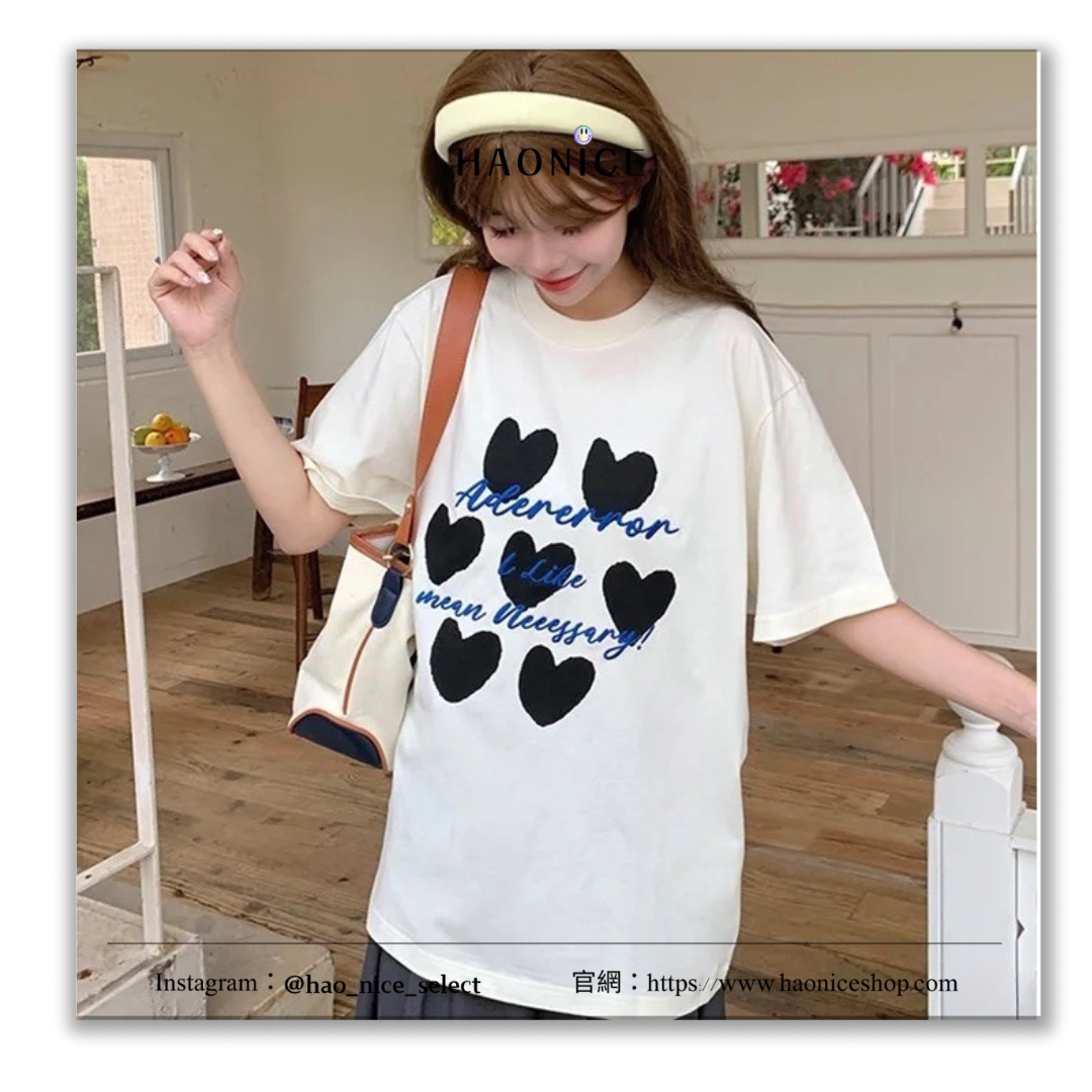 【HAO NICE 】韓國🇰🇷潮流 ADER ERROR 25SS 春夏新款 愛心字母刺繡款 可愛百搭短T❤️