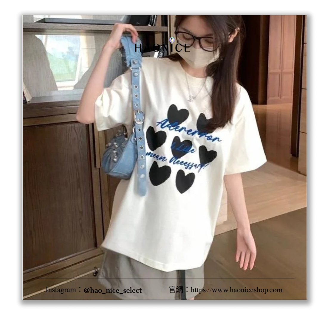 【HAO NICE 】韓國🇰🇷潮流 ADER ERROR 25SS 春夏新款 愛心字母刺繡款 可愛百搭短T❤️