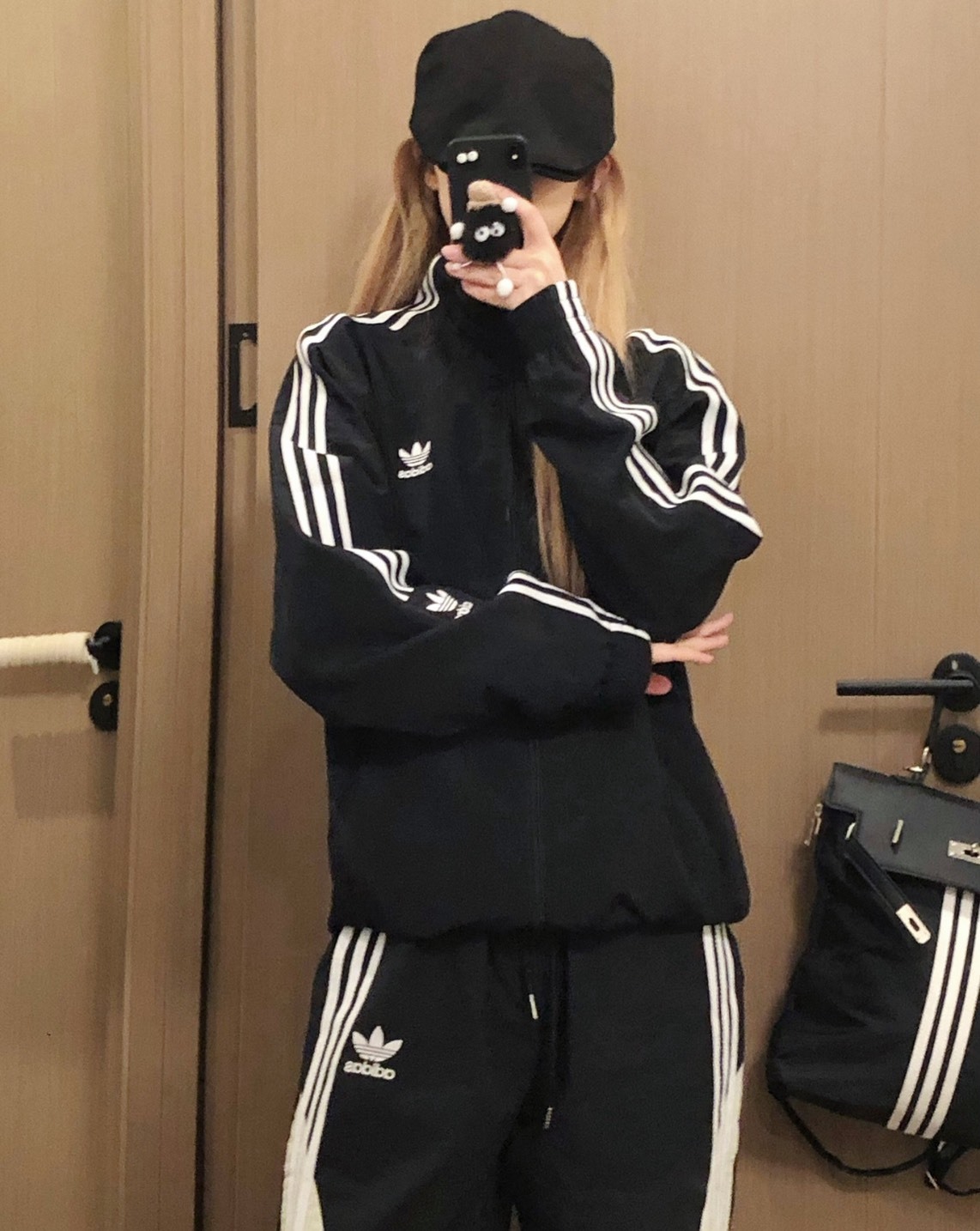 adidas Firebird 三線立領運動外套 男款 黑色（梅西/宋雨琦同款）