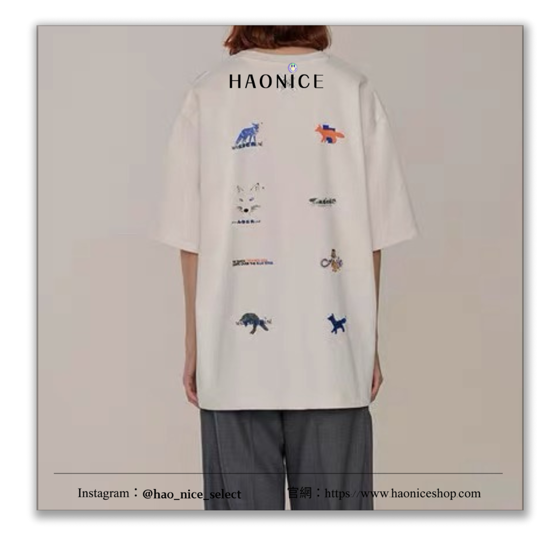 【HAO NICE 】韓國🇰🇷潮流 ADER ERROR 25SS 春夏新款 maison kitsune聯名款🔥 胸前小標 後背狐狸🦊圖案 百搭款🔥