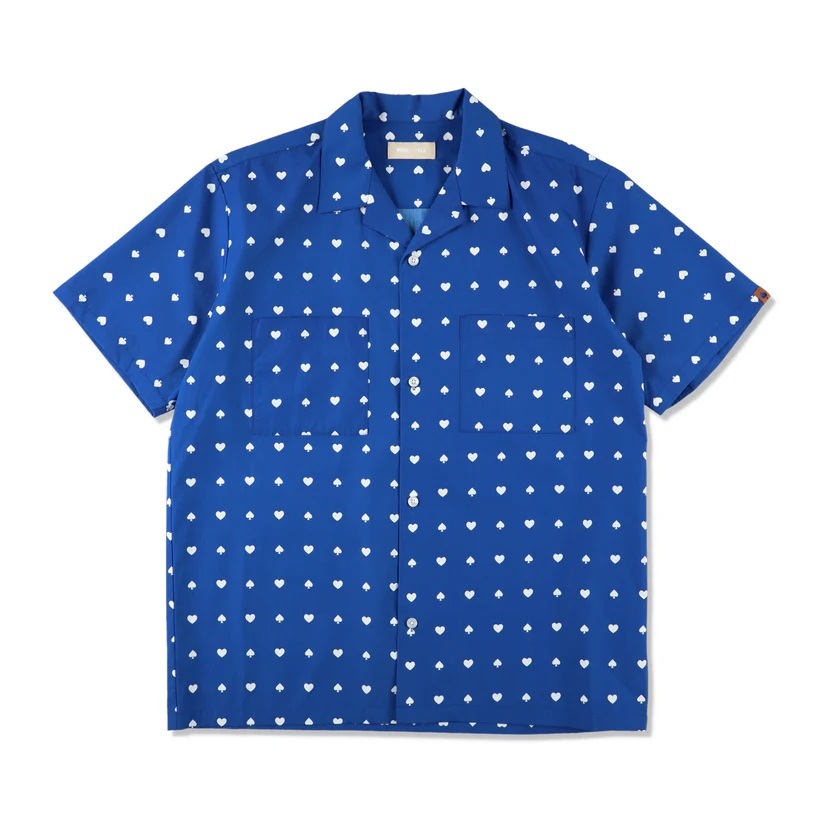 WIND AND SEA HEART & SPADE PATTERN SHIRT S/S - BLUE PRE ORDER ITEM (預訂中)