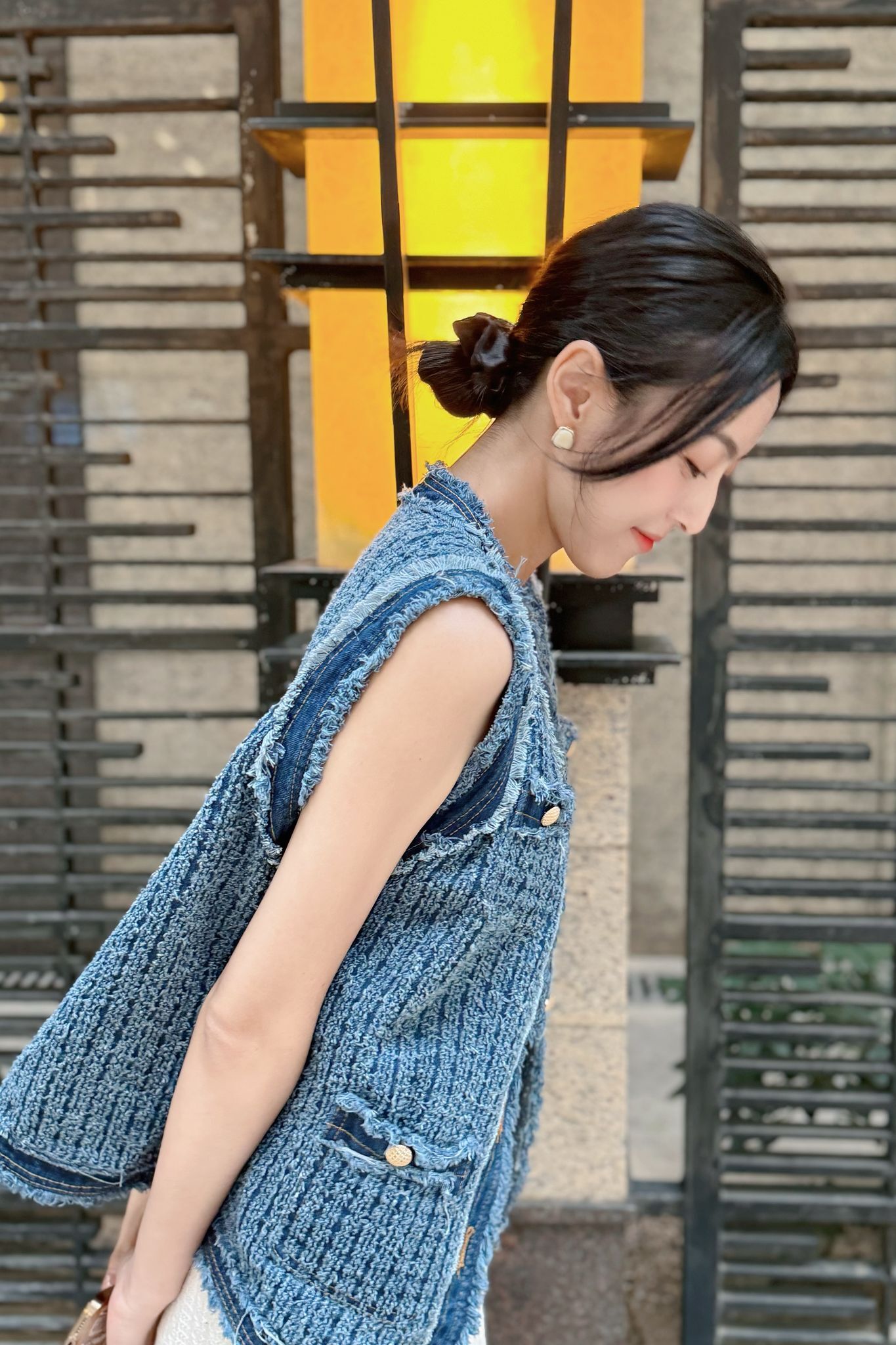 JK#7294 🤍毛毛藍貴婦背心