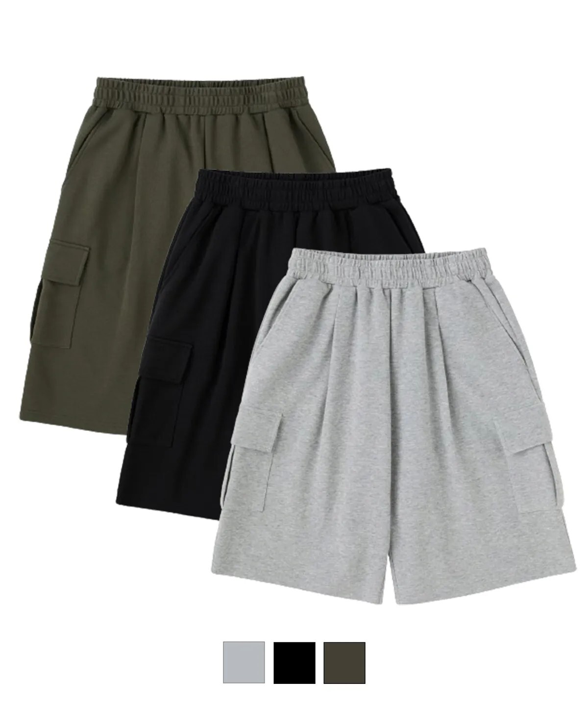 【OWN】URBANAGE 棉短褲 休閒 工裝 棉褲 短褲 不分男女 黑色 灰色 綠色