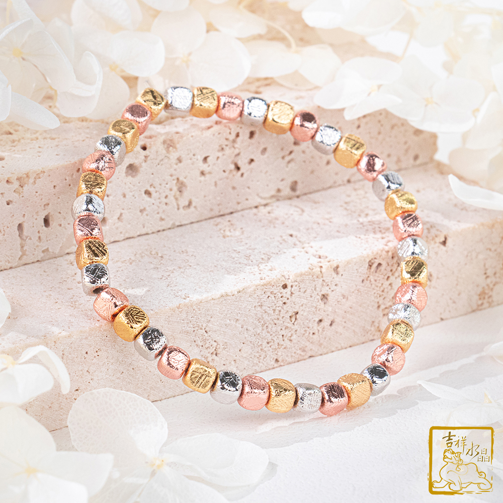 鎳鐵隕石-天鐵方塊手珠 4mm 平安好運