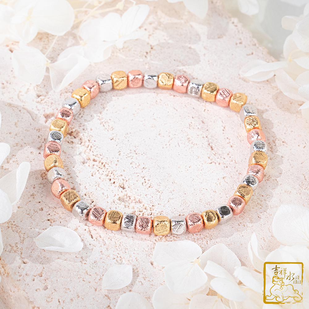 鎳鐵隕石-天鐵方塊手珠 4mm 平安好運