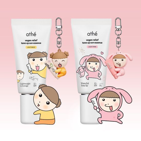 《Olive young連線》athe Vegan Relif Tone Up Sun Essence SPF+ PA++++ 50ml Set (+Maru Keyring)