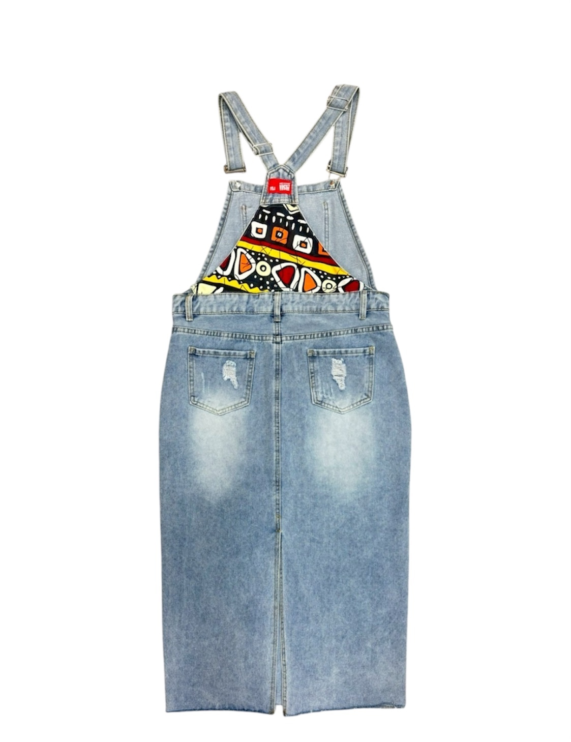 Annstudio / 圖騰牛仔吊帶裙  (M~5XL)