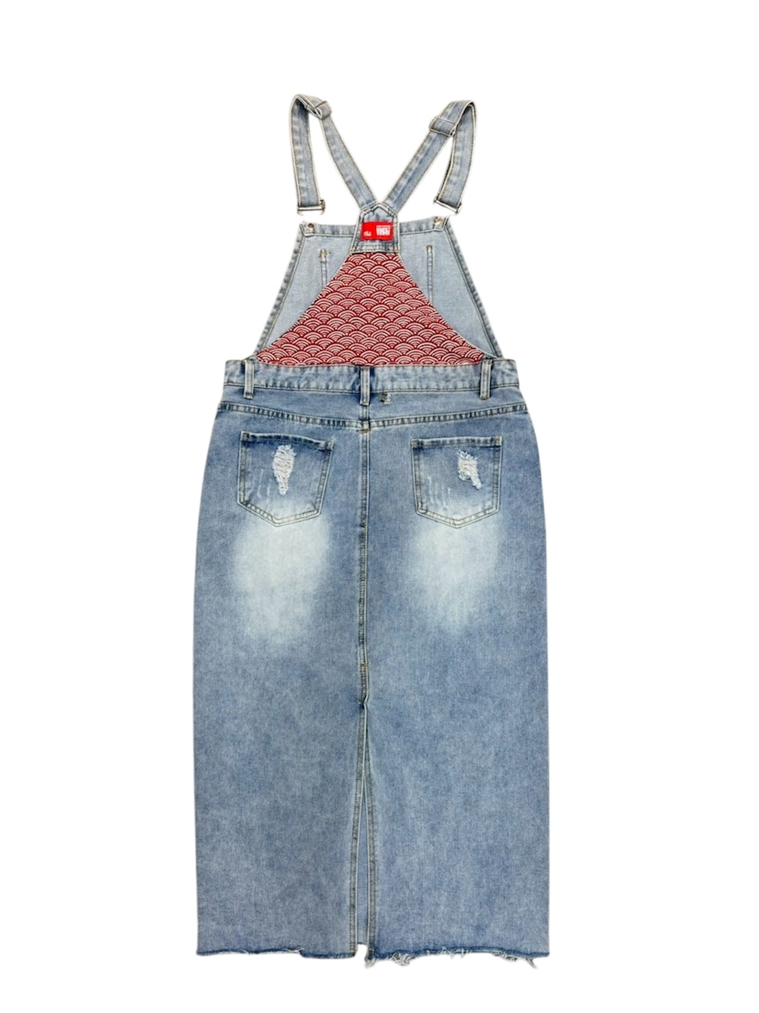 Annstudio / 圖騰牛仔吊帶裙  (M~5XL)