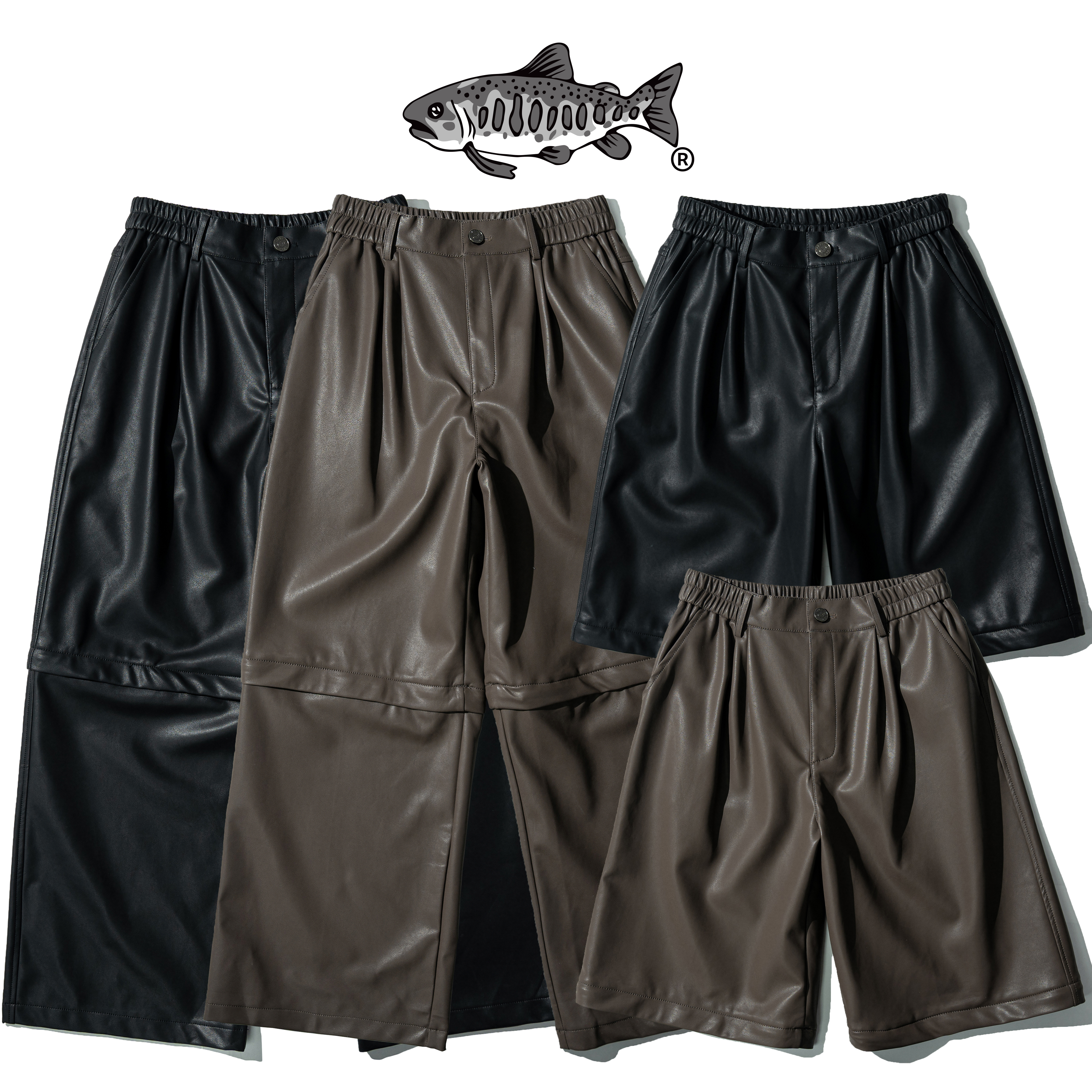 AGILITY Detachable Faux Leather Wide Leg Pants 可拆 合成皮革 長褲 [LP65]