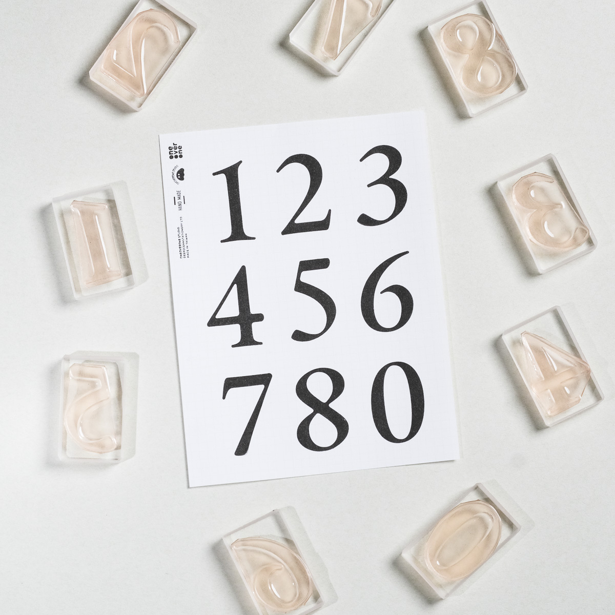 大型數字0~9膠版印章/明體/一分之一工作室/臺灣