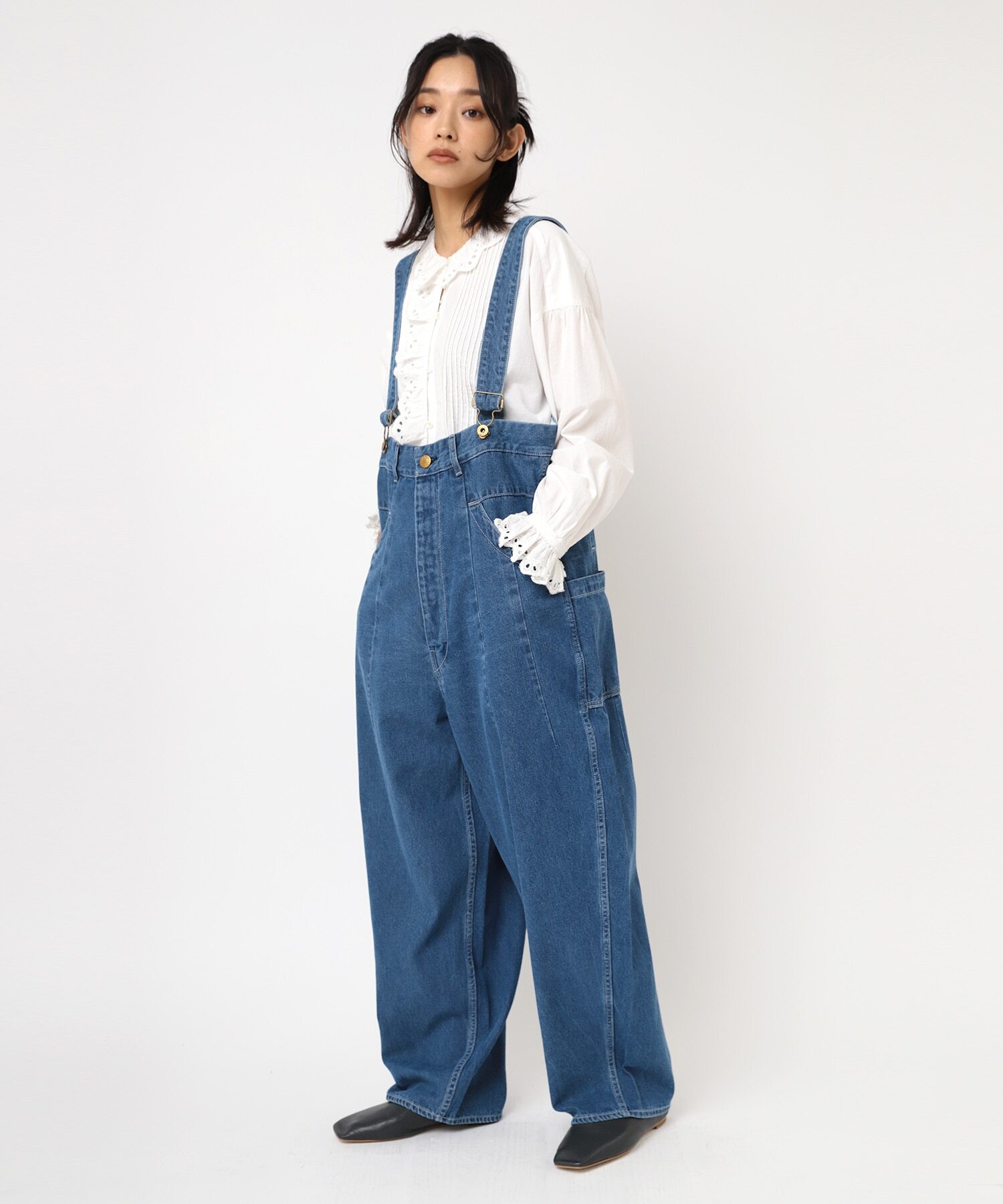 法式工作吊帶褲