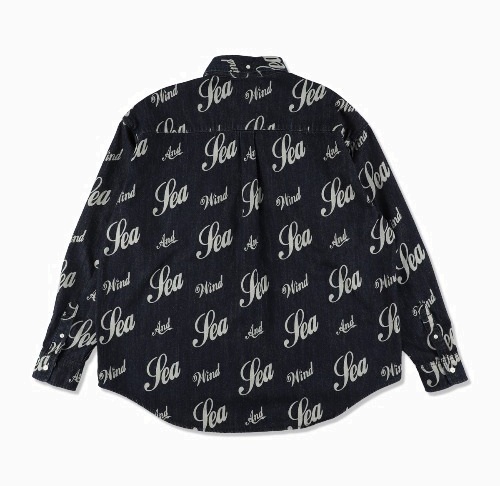 WIND AND SEA SEA LOGO PATTERNED DENIM SHIRT / INDIGO - PRE ORDER ITEM (預訂中)
