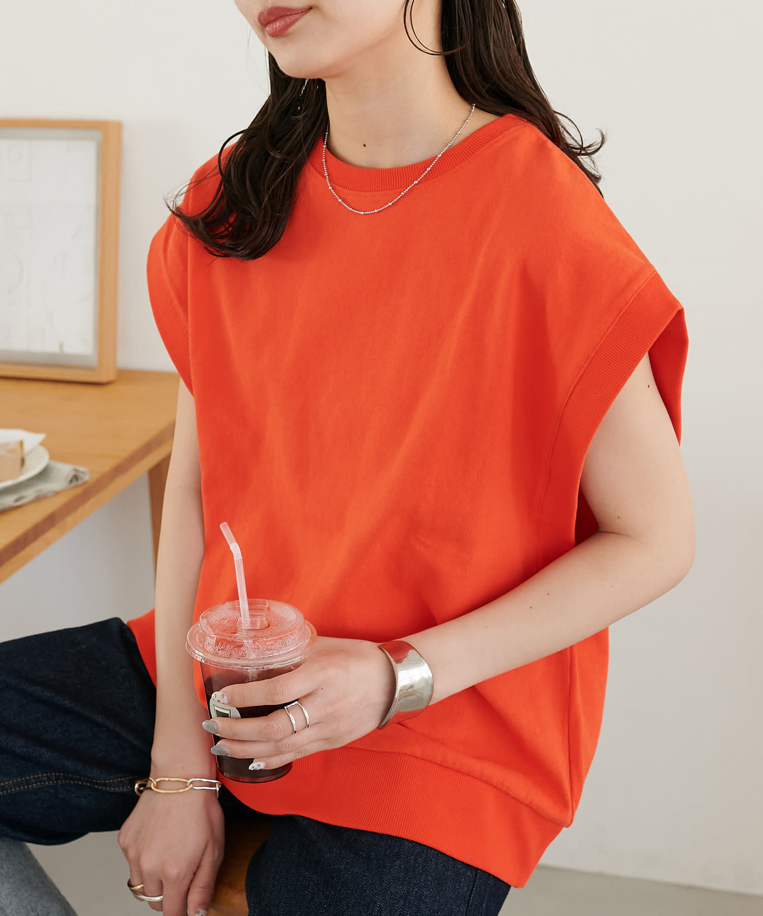 DISCOAT(ディスコート)  【WEB限定】フレンチスリーブプルオーバー橘（DCZ1051306A0035）