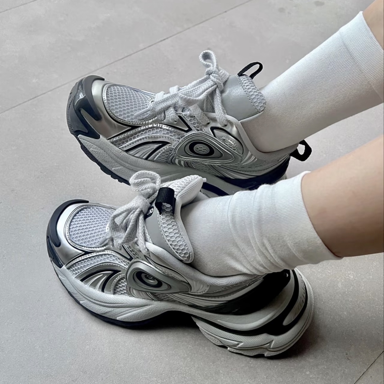 OLD ORDER TURBO GT 白銀 老爹鞋 厚底增高 男女同款 O2320709