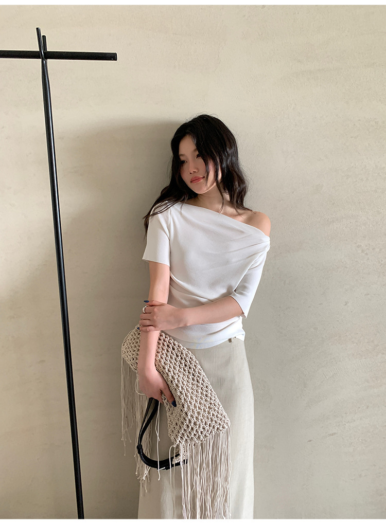 6W18 知性氣質一字露肩上衣 六色