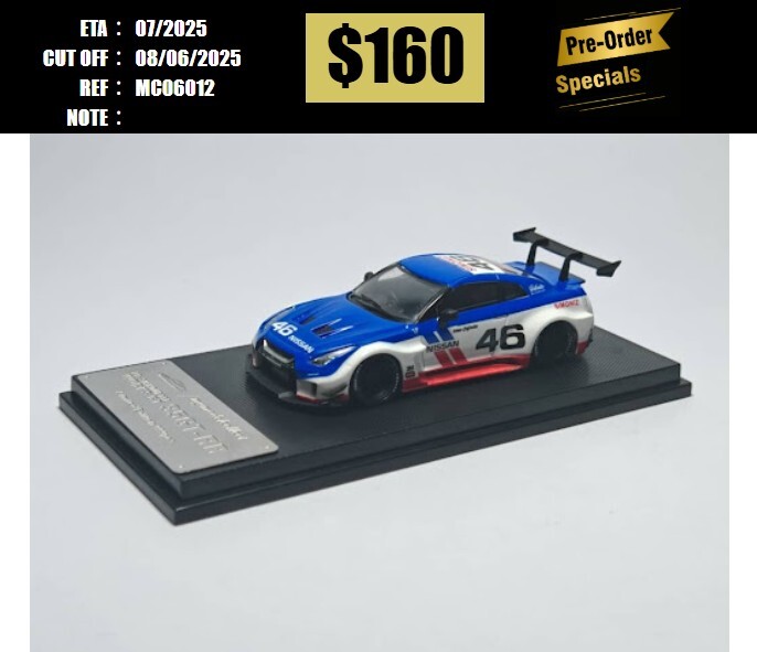 PO-$160 * MODEL COLLECT * 1:64 NISSAN GT-R R35 2020 LB SILHOUETTE WORKS GT 35GT-RR BLUE WHITE #46 [OD01/06]