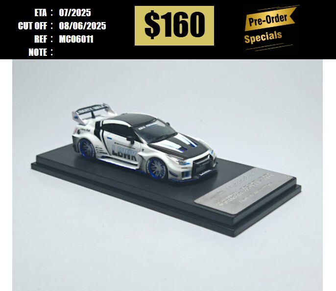 PO-$160 * MODEL COLLECT * 1:64 NISSAN GT-R R35 2020 LB SILHOUETTE WORKS GT 35GT-RR WHITE BLACK [OD01/06]