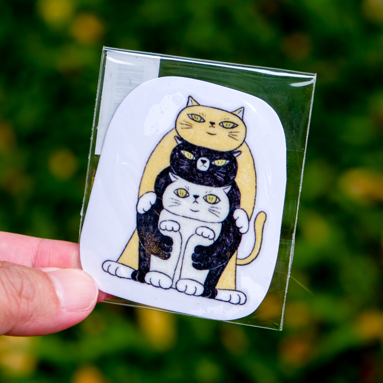 鳥控 bird cone｜感壓轉印貼｜貓咪三兄弟