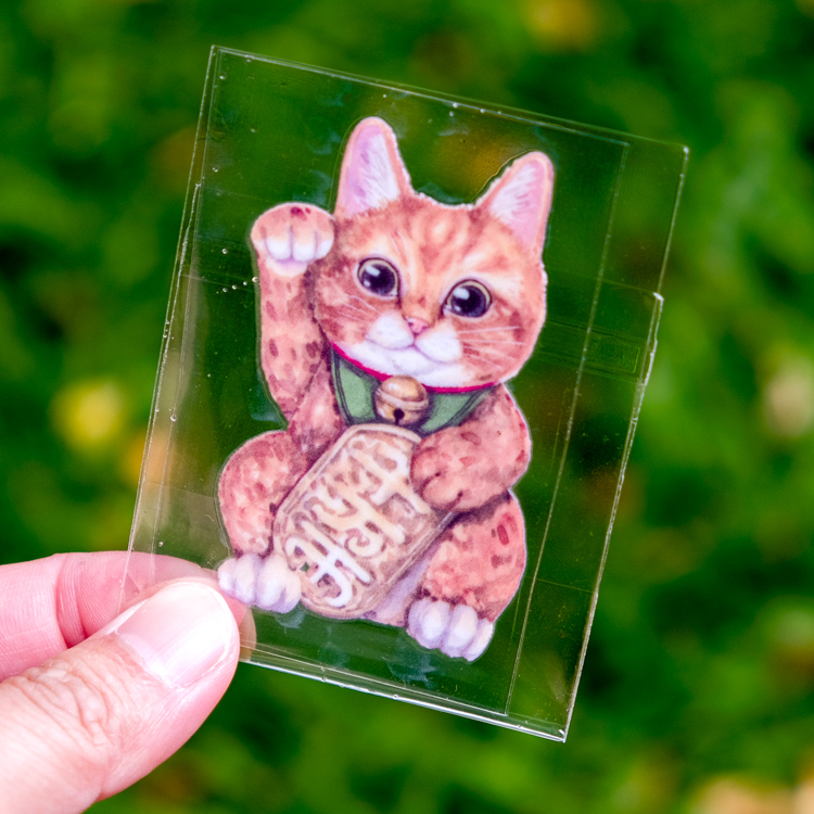 一氏夫婦 Escouple｜轉印貼紙｜招財貓｜橘貓