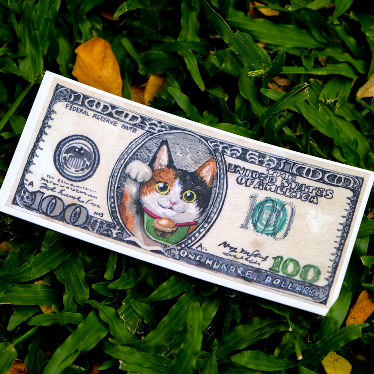 一氏夫婦 Escouple｜防水貼紙｜美金｜招財貓