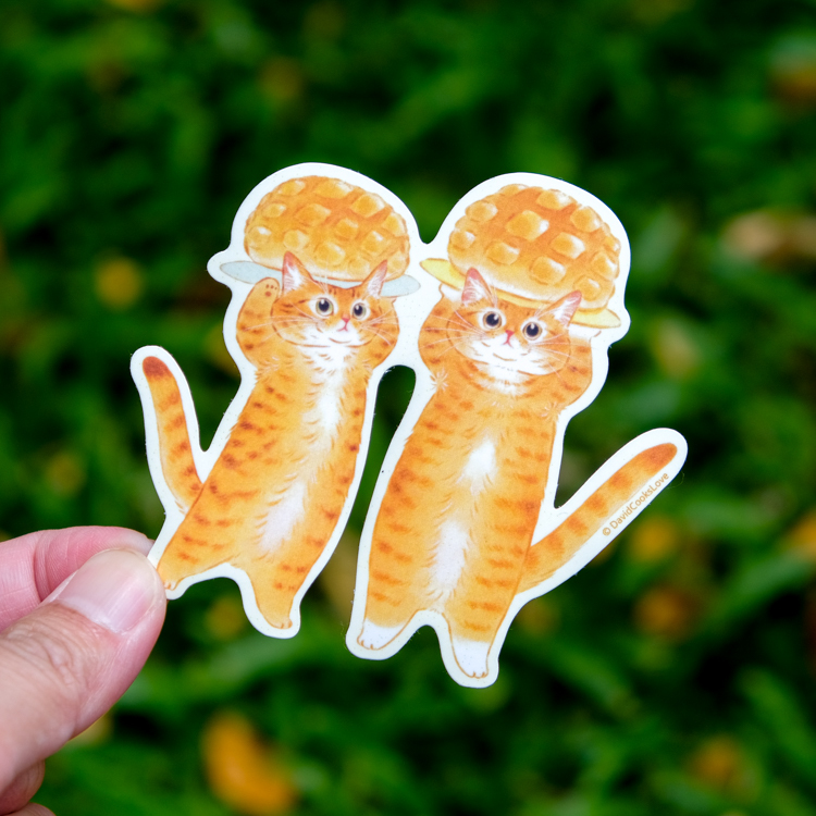 補補貓‧大衛煮愛｜防水貼紙L｜大菠蘿