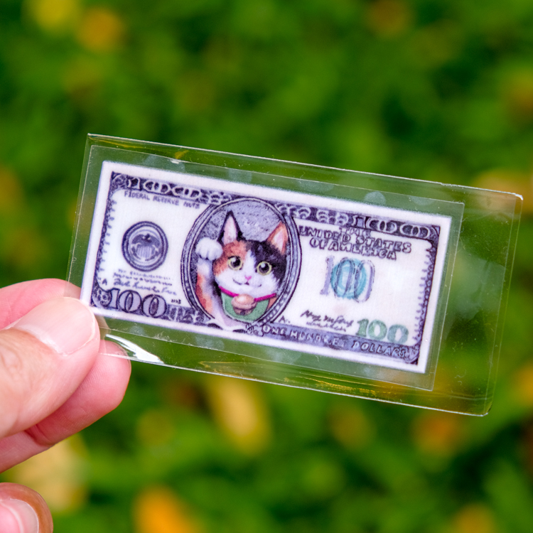 一氏夫婦 Escouple｜轉印貼紙｜美金｜招財貓