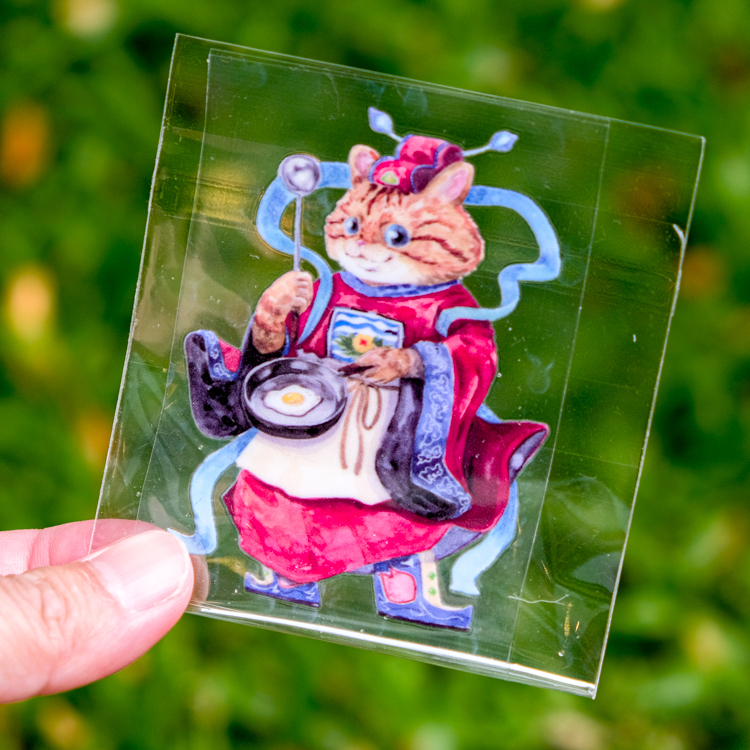 一氏夫婦 Escouple｜轉印貼紙｜灶神｜橘貓